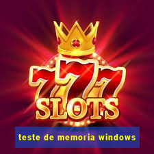 teste de memoria windows